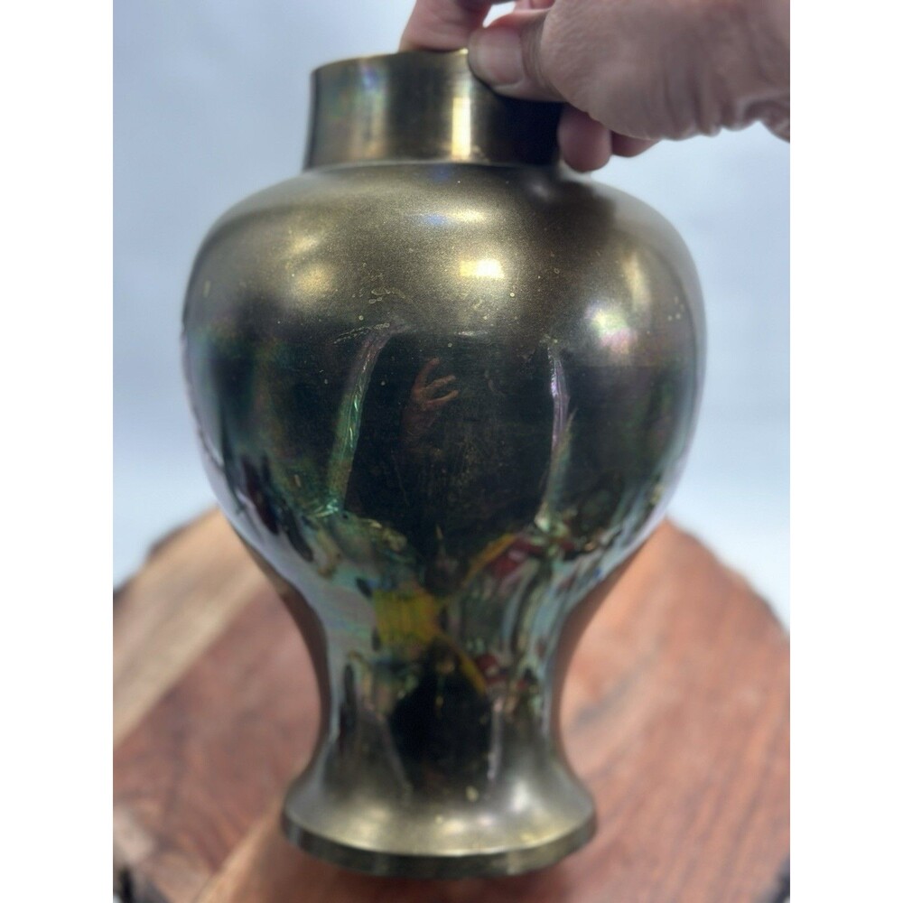 Solid Brass Canister Ginger Jar Urn 12” Tall Tobacco Stash